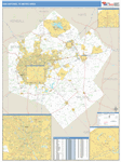 San Antonio-New Braunfels Wall Map Basic Style